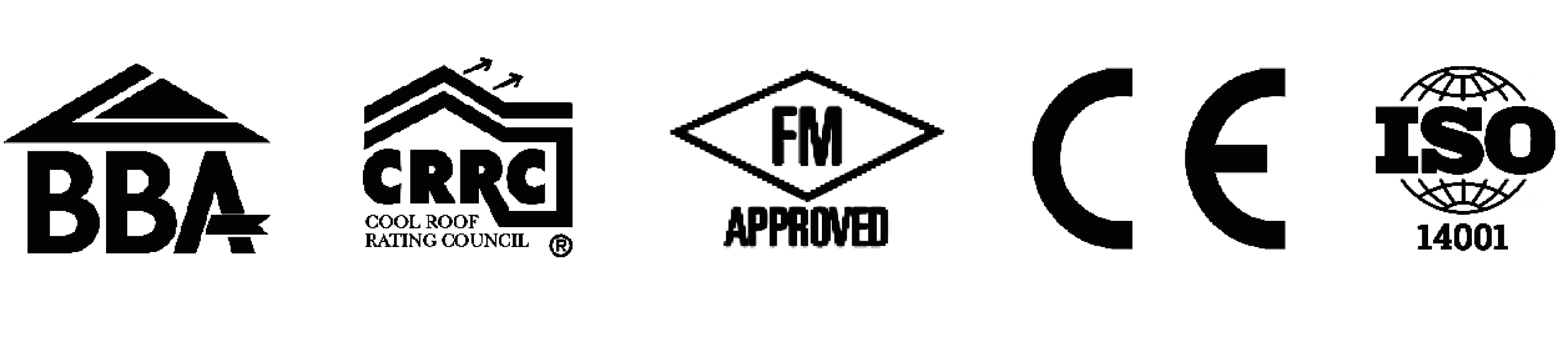 Certificaciones EcoWeld PVC: BBA, Cool Roof Rating Council, FM Approved, CE e ISO 14001